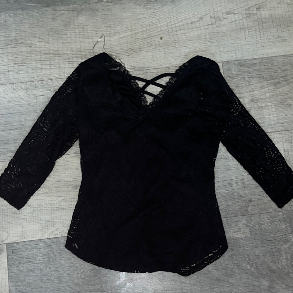 No Boundaries Black Lace Blouse